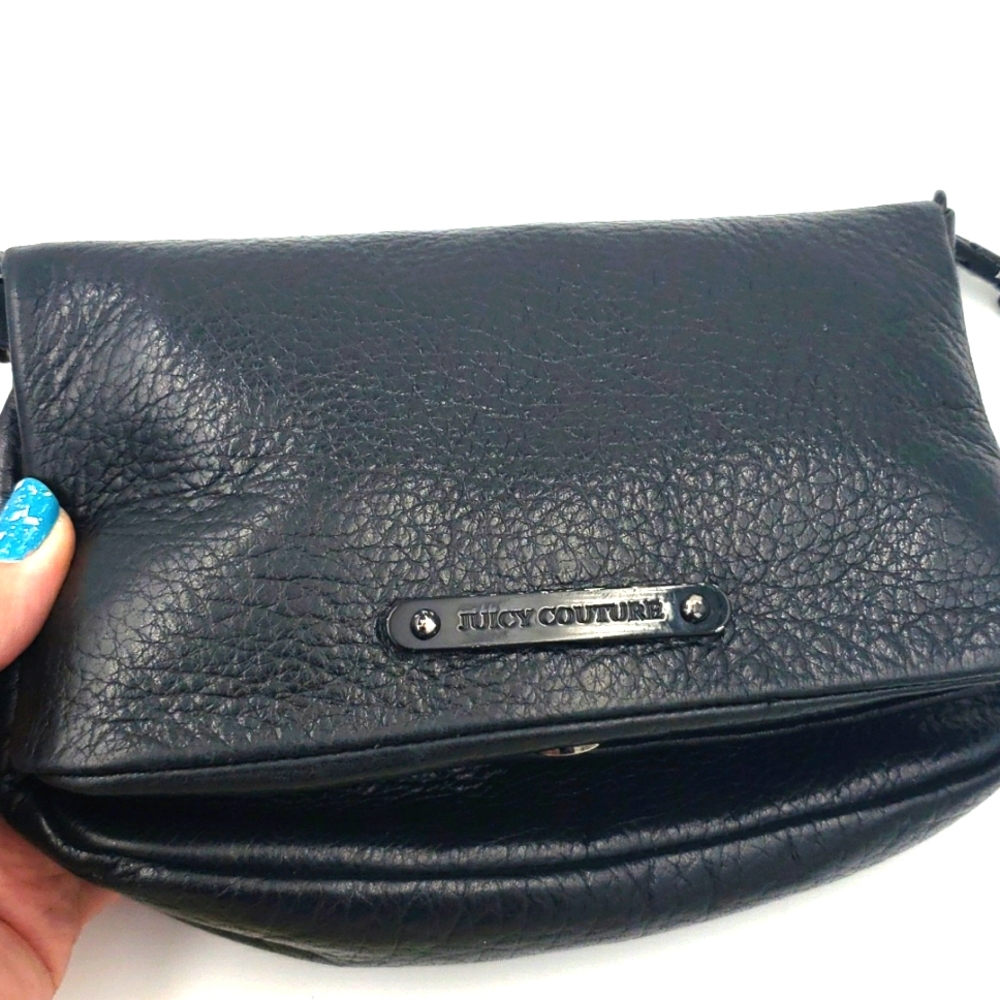 JUICY COUTURE Leather Flap Crossbody Bag Purse